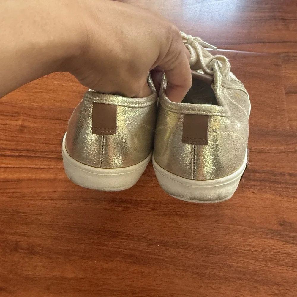 Ugg Mikki Canvas Trainers Sparkling Sterling Gold Youth Size 5 Womens Sz 6.5
